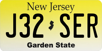 NJ license plate J32SER
