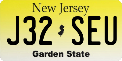 NJ license plate J32SEU