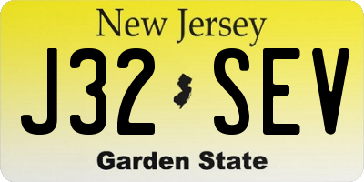 NJ license plate J32SEV