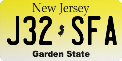 NJ license plate J32SFA