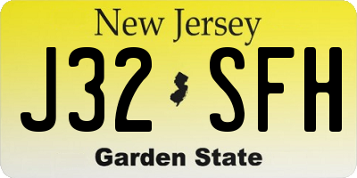 NJ license plate J32SFH