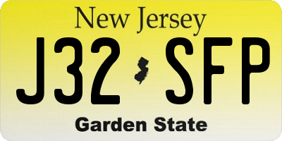 NJ license plate J32SFP