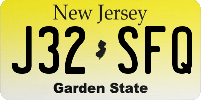 NJ license plate J32SFQ