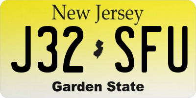 NJ license plate J32SFU