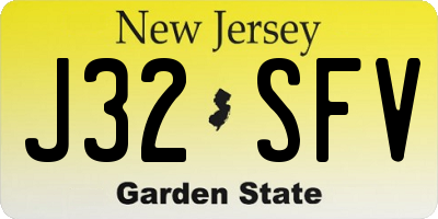 NJ license plate J32SFV