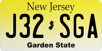 NJ license plate J32SGA