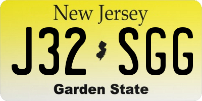 NJ license plate J32SGG