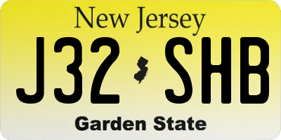 NJ license plate J32SHB