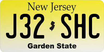NJ license plate J32SHC