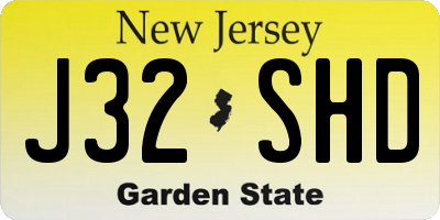 NJ license plate J32SHD
