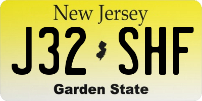 NJ license plate J32SHF