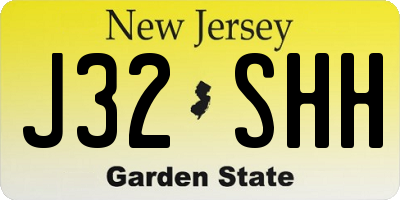 NJ license plate J32SHH