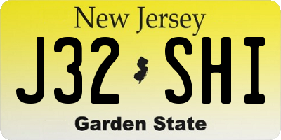 NJ license plate J32SHI