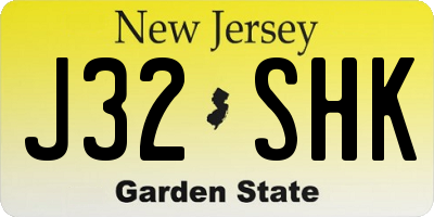 NJ license plate J32SHK