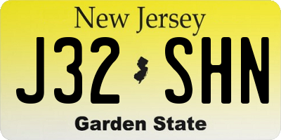 NJ license plate J32SHN