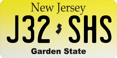 NJ license plate J32SHS
