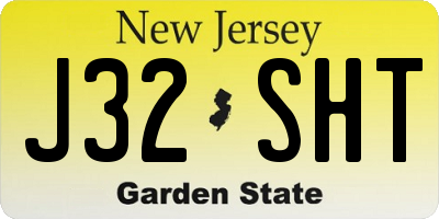 NJ license plate J32SHT