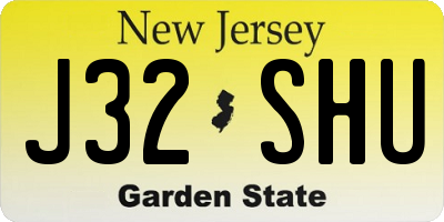 NJ license plate J32SHU