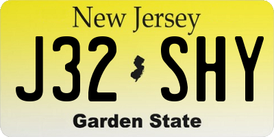 NJ license plate J32SHY