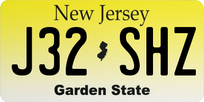 NJ license plate J32SHZ