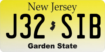 NJ license plate J32SIB