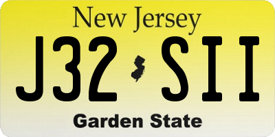 NJ license plate J32SII
