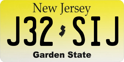 NJ license plate J32SIJ