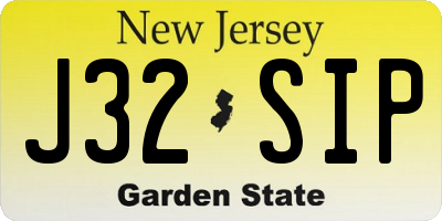 NJ license plate J32SIP