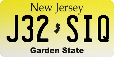 NJ license plate J32SIQ