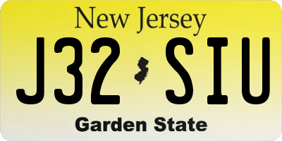NJ license plate J32SIU