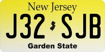 NJ license plate J32SJB