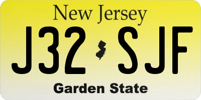 NJ license plate J32SJF