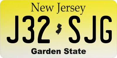 NJ license plate J32SJG