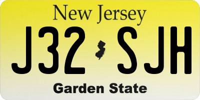NJ license plate J32SJH