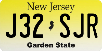 NJ license plate J32SJR