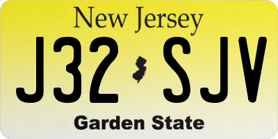 NJ license plate J32SJV