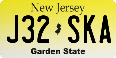 NJ license plate J32SKA