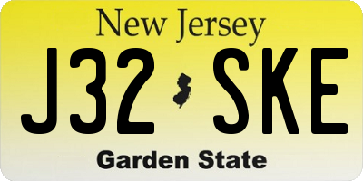 NJ license plate J32SKE