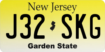 NJ license plate J32SKG