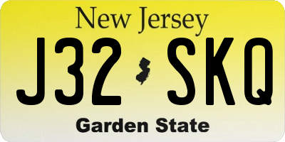 NJ license plate J32SKQ