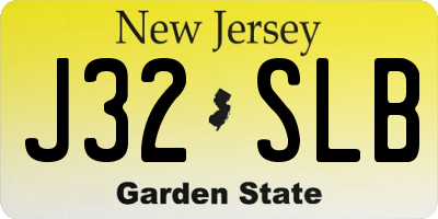 NJ license plate J32SLB