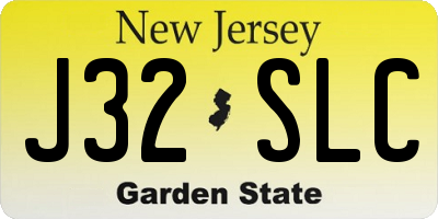 NJ license plate J32SLC