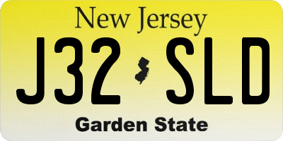 NJ license plate J32SLD