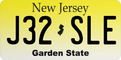 NJ license plate J32SLE