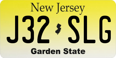 NJ license plate J32SLG