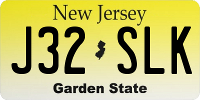 NJ license plate J32SLK