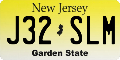 NJ license plate J32SLM