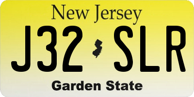 NJ license plate J32SLR
