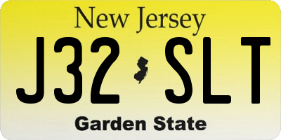 NJ license plate J32SLT