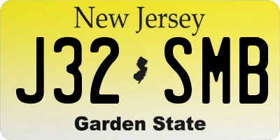 NJ license plate J32SMB